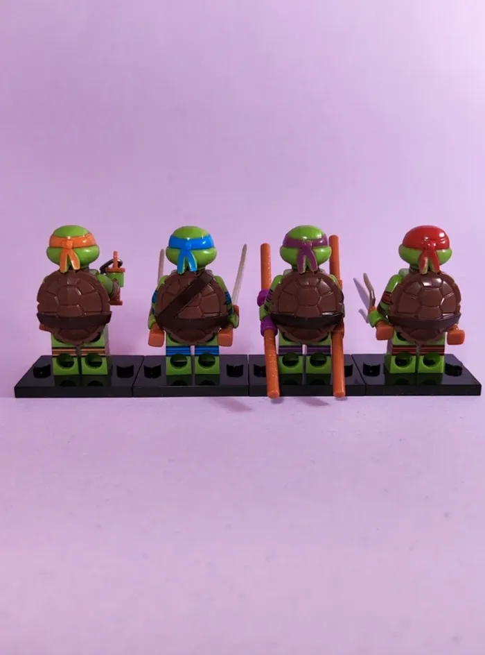 Les tortues ninja - lot de 4 mini figurines au format Lego - photo numéro 2