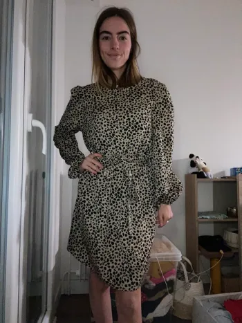 Robe à motifs beige/noir - Shein
