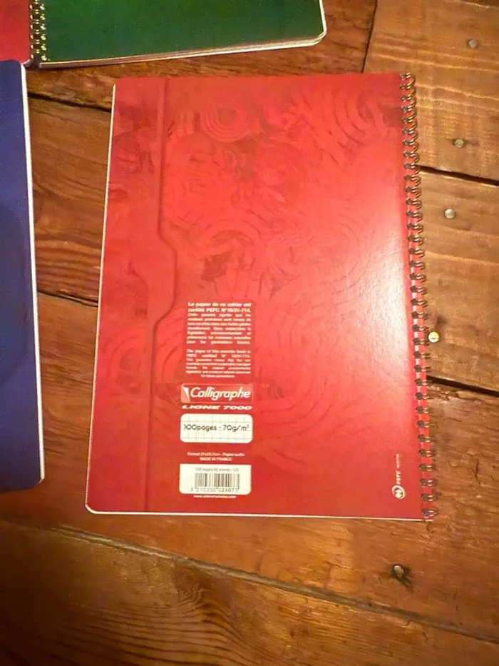 NEUF Calligrahe lot de 9 cahiers petits carreaux spirales Ligne 7000 100 pages 70g - photo numéro 4