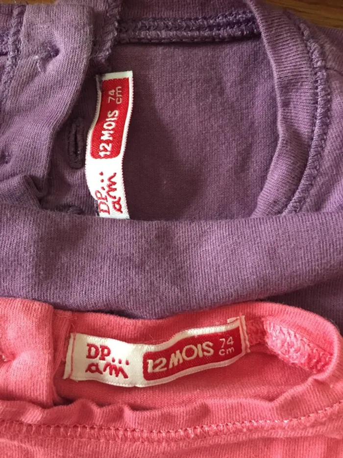 Lot 2 T-shirt DPAM 12M - photo numéro 2