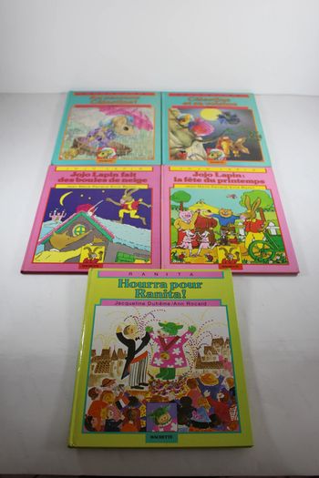 Hachette 1979 5 livres anciens Jojo Lapin, Celestine et Ranita