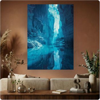 #70 Affiche “Canyon Glacé” poster paysage nature eau bleu déco murale zen A3 Sans cadre