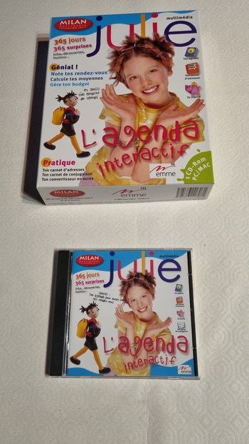  Lot CD-ROM Julie Magazine - L'agenda Interactif + Papeterie - Vintage