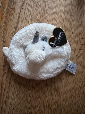 Porte monnaie peluche neuf blanc licorne
