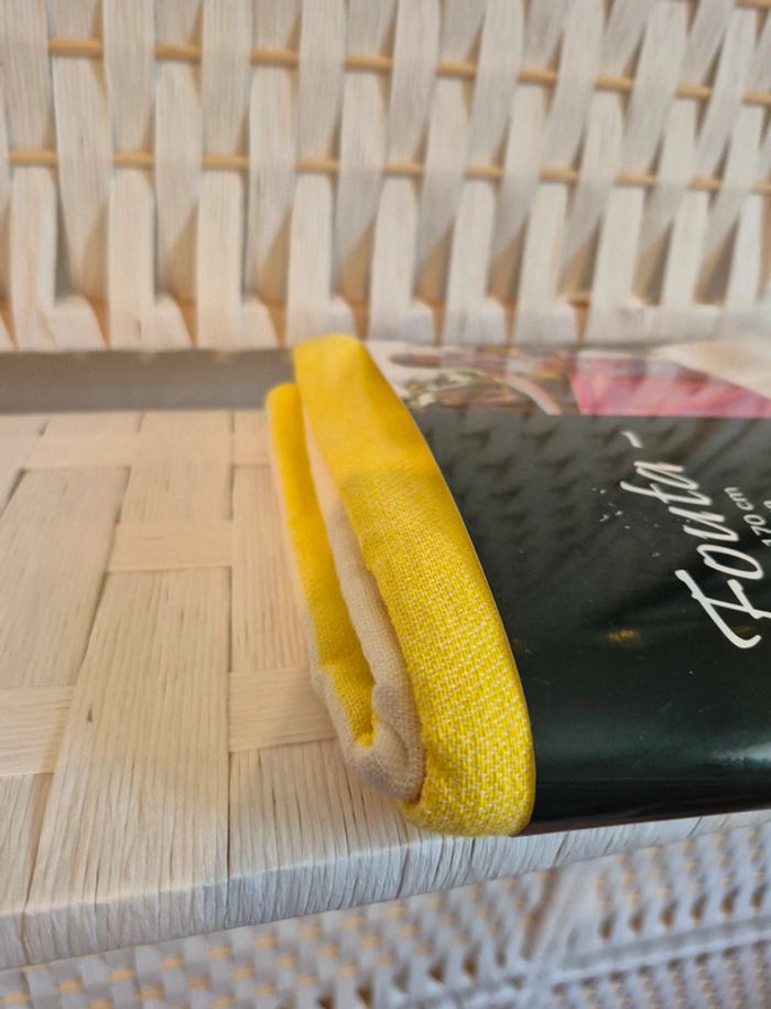 💕jolie Fouta neuve / Drap de plage 100% coton jaune et rose💕 - photo numéro 6