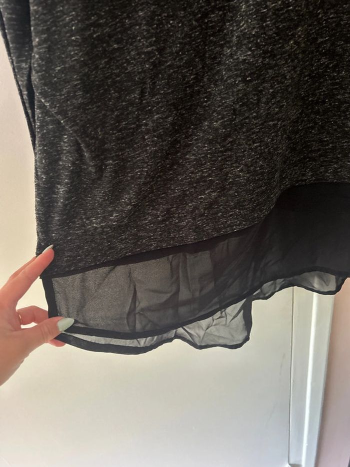 T-shirt manches longues gris chiné - photo numéro 3
