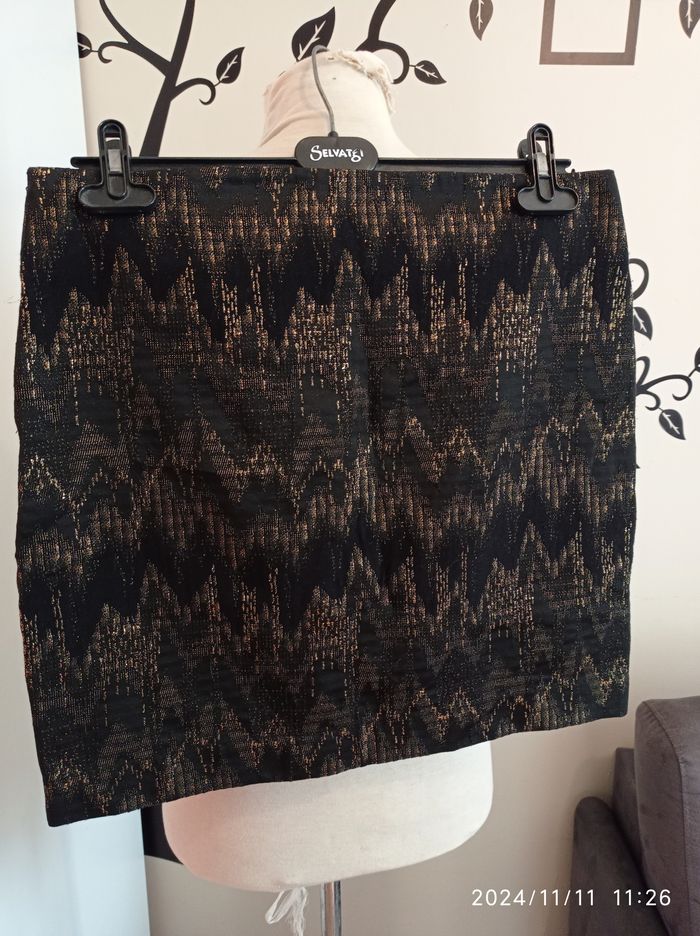 Jupe noire et or de promod 38 *Spécial FETE* réf R311 P1