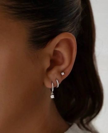 Lot 2 créoles + 1 clou d’oreille