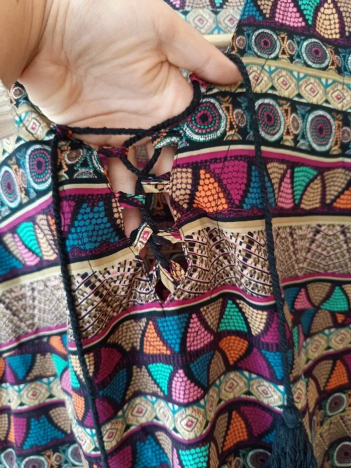 Débardeur long motif multicolore ethnique - photo numéro 3