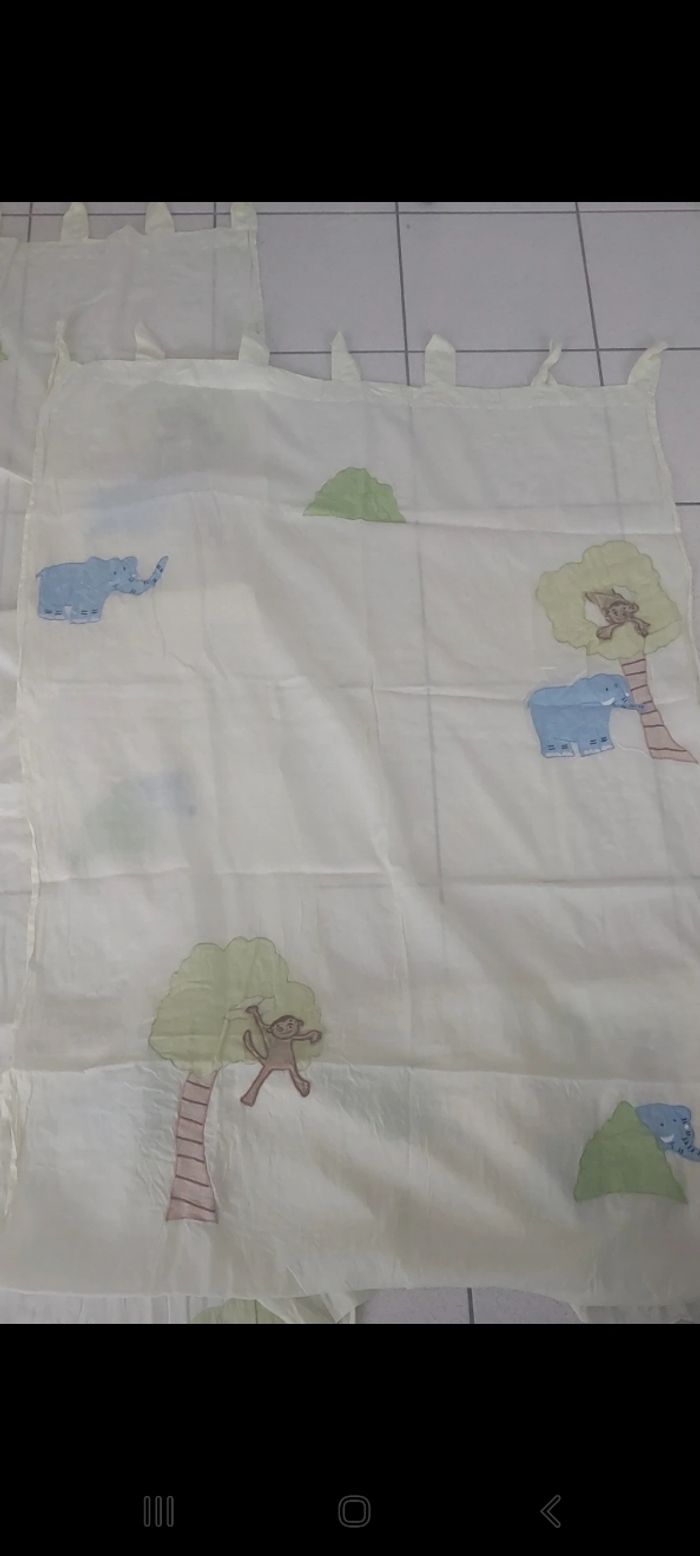 Voilages jungle singe et éléphant - photo numéro 2