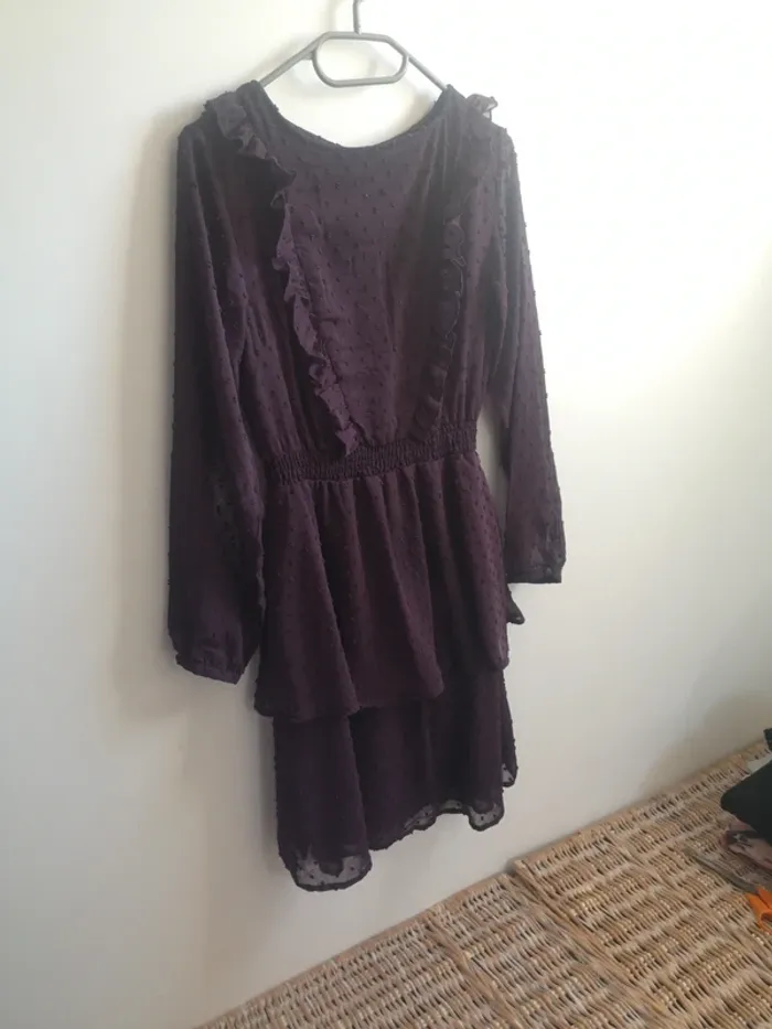 Robe violette manches longues