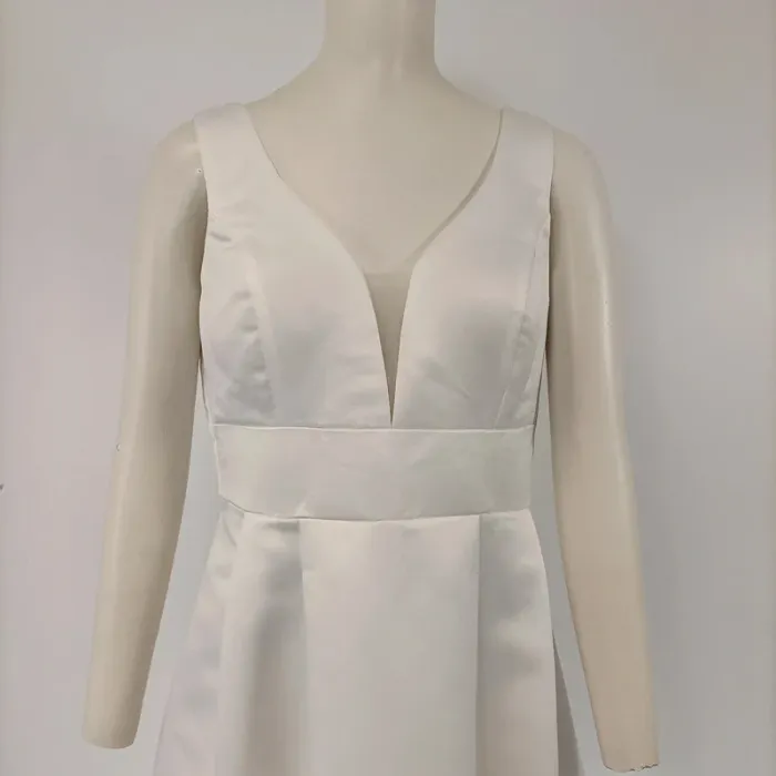 Robe longue blanche satinée Charms avec veste boléro assortie taille S cérémonie A099 - photo numéro 2