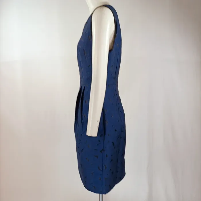 Robe bleue sans manches motif ajouré Jus d’Orange – Taille S, zip doré A955 - photo numéro 6