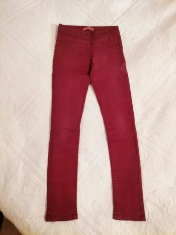 Jeggings pantalon slim bordeaux - FPC - 11 ans