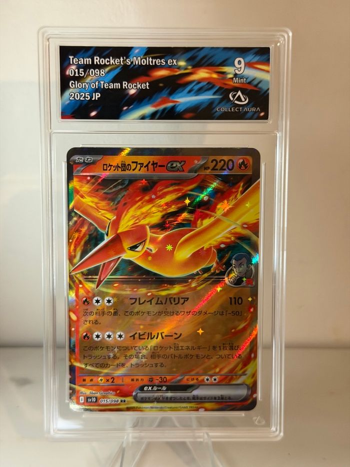Carte gradée Pokémon Sulfura de la team rocket Moltres 015/098