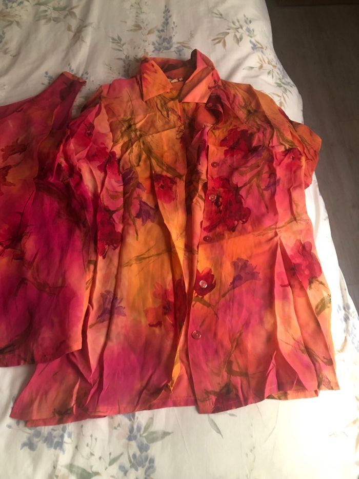 Ensemble 3 pièces  fuchsia et corail - photo numéro 4