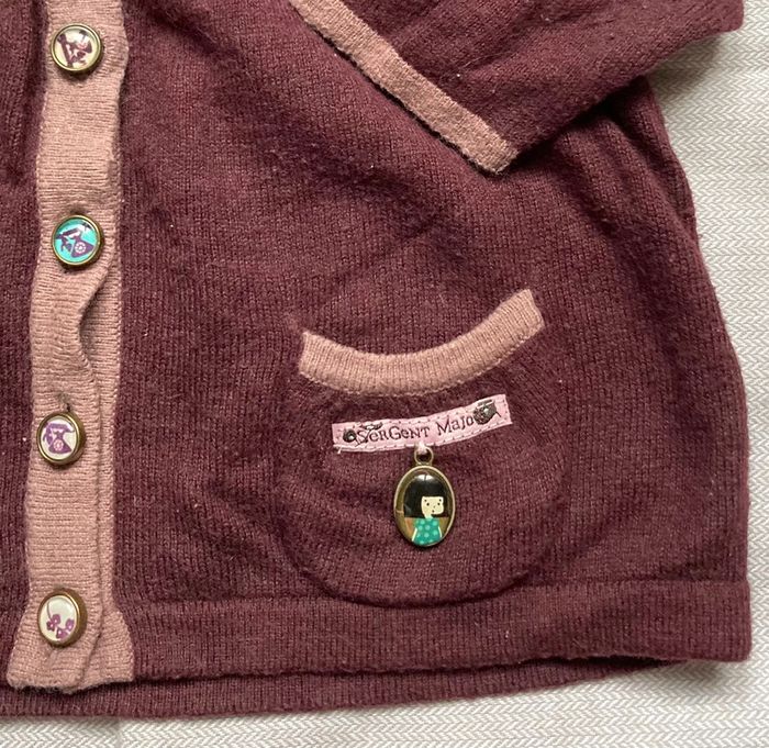 Gilet Sergent Major 6 mois aubergine (av laine) - photo numéro 3