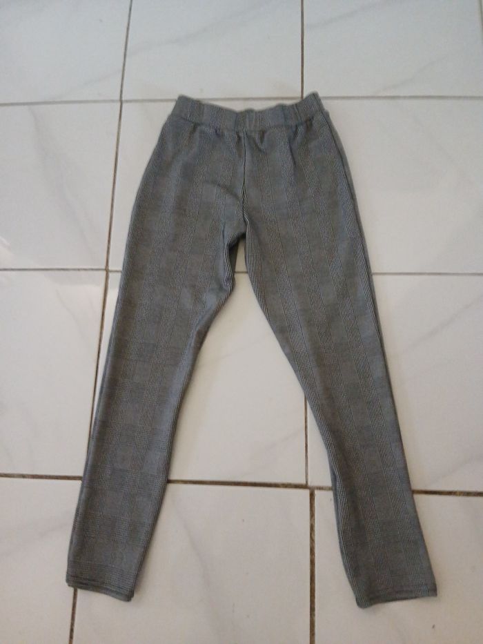 Pantalon fille a carreau couleur gris matiere polyster - photo numéro 6