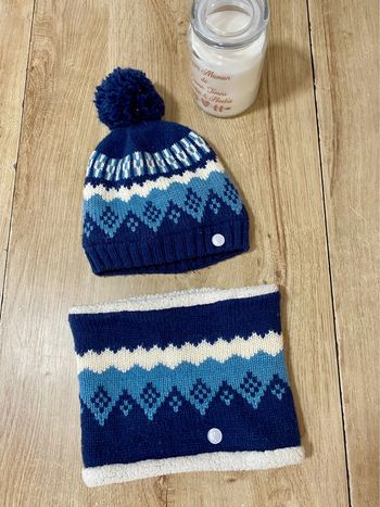 Ensemble bonnet caché cou okaidi 8/10 ans
