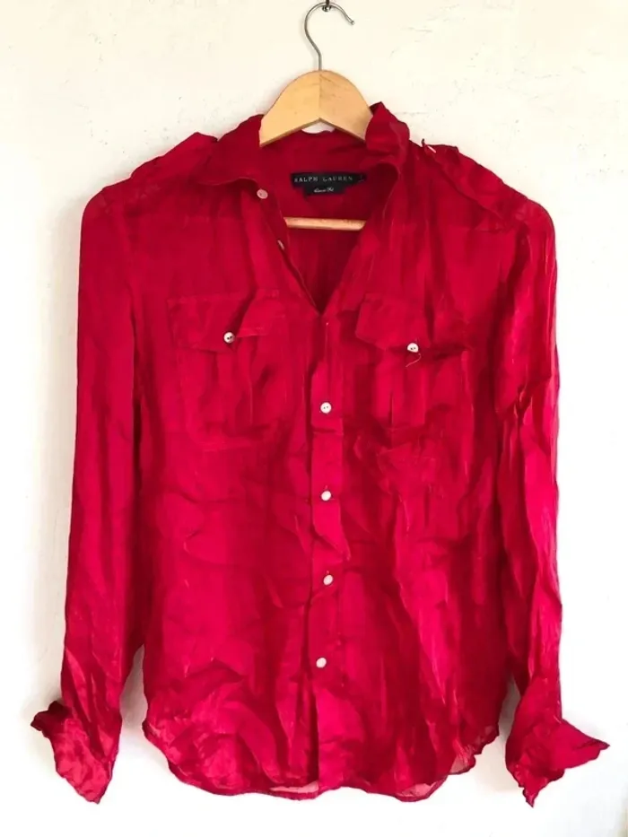 Chemise Ralph Lauren rouge en soie taille 2