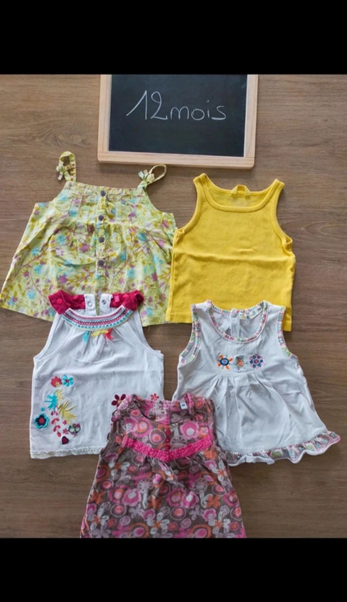 Débardeurs/tuniques fille taille 12mois