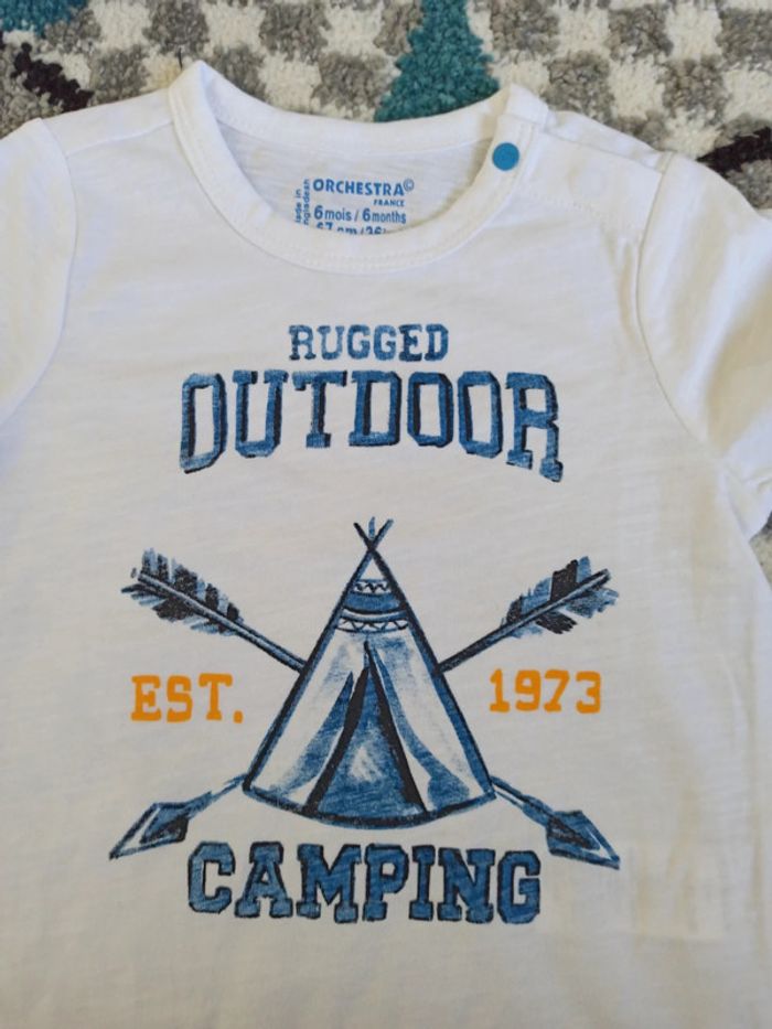Lot 3 t-shirts manches courtes NEUFS 6 mois - photo numéro 3
