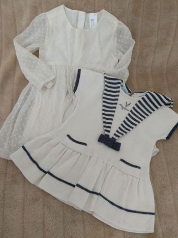 2 robes/  Clayeux marin et H&M voile vêtements fille 2 ans