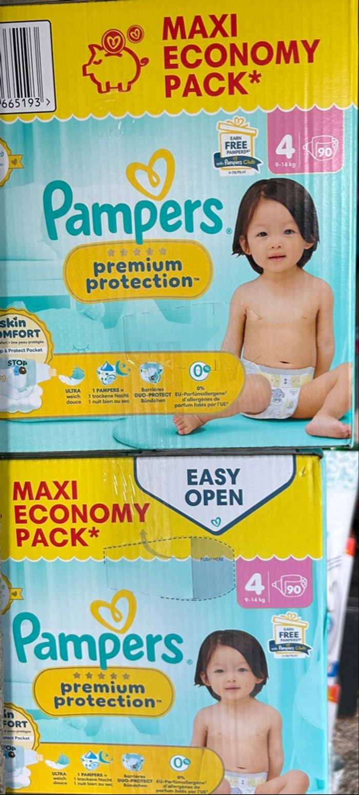 180 couches Pampers Prenium 4 Neuves