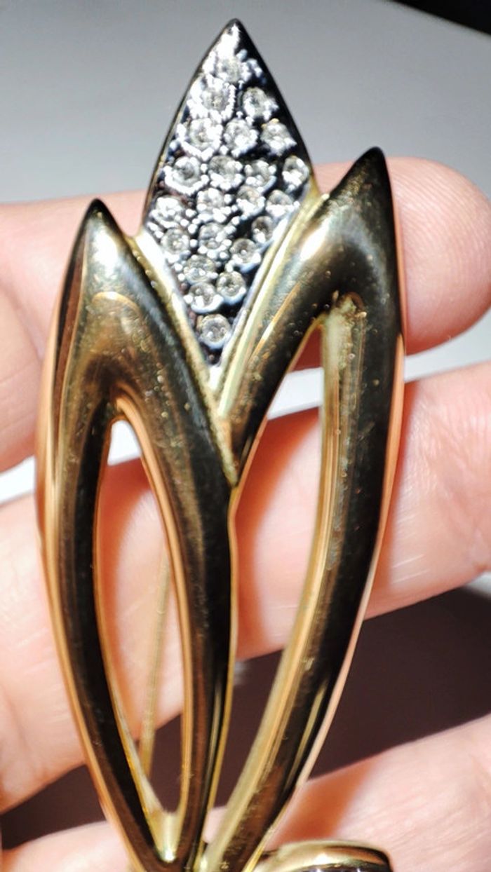 Superbe broche strass et dorée - photo numéro 6