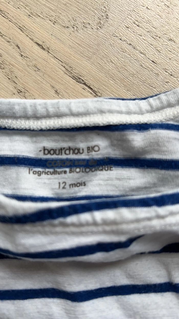 T-shirt mariniere manche courte 12 mois - photo numéro 2