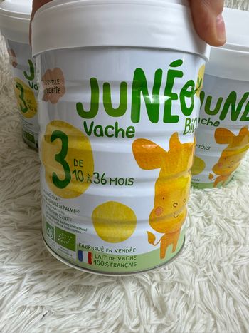 Lot de 3 boîtes de lait de vache Juneo 3eme âge