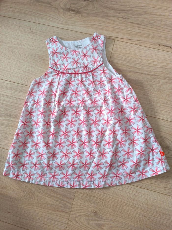 Robe Obaïbi blanche et rouge - Taille 12 mois - 74cm