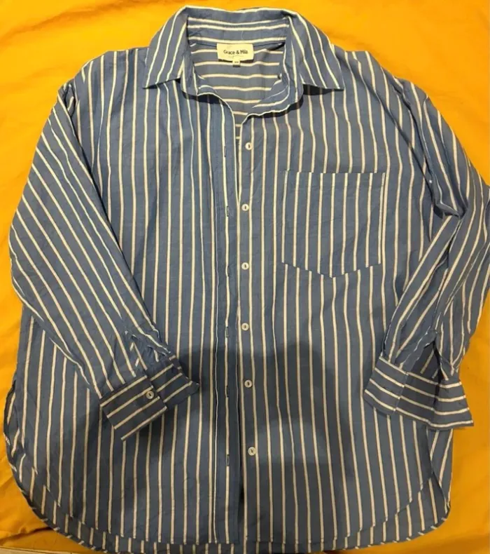 Chemise rayures blanche/bleu