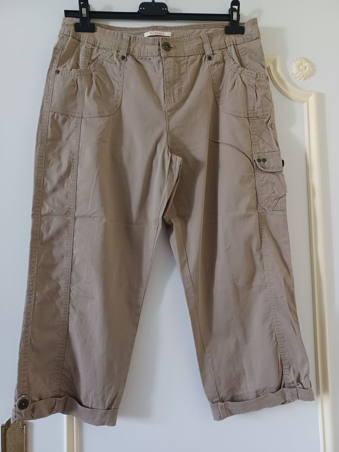 Pantacourt Camaïeu beige/camel T40