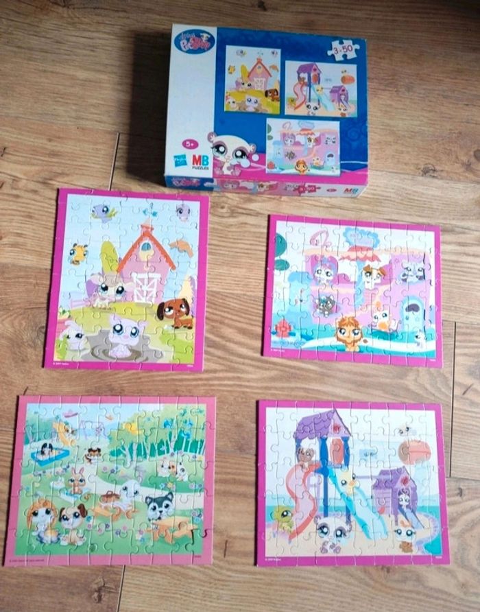 🐶lot de 4 puzzles 50 pièces littlest pet shop🐶 - photo numéro 2