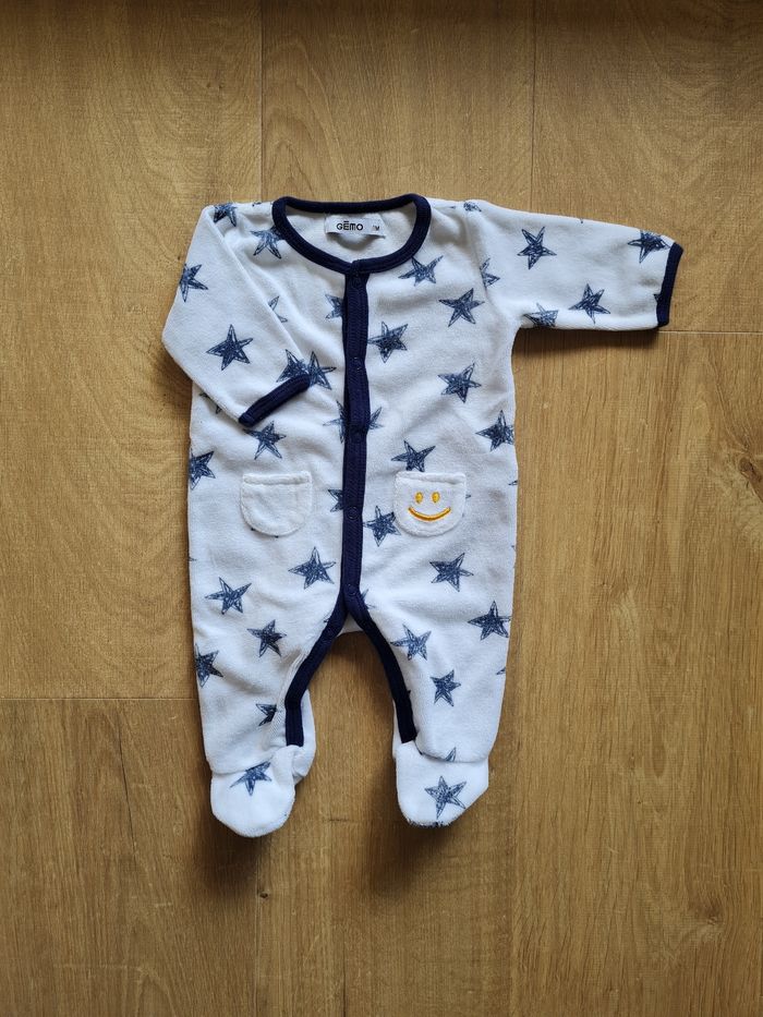 Lot de 5 pyjamas velours, bébé fille, taille 1 mois. - photo numéro 3