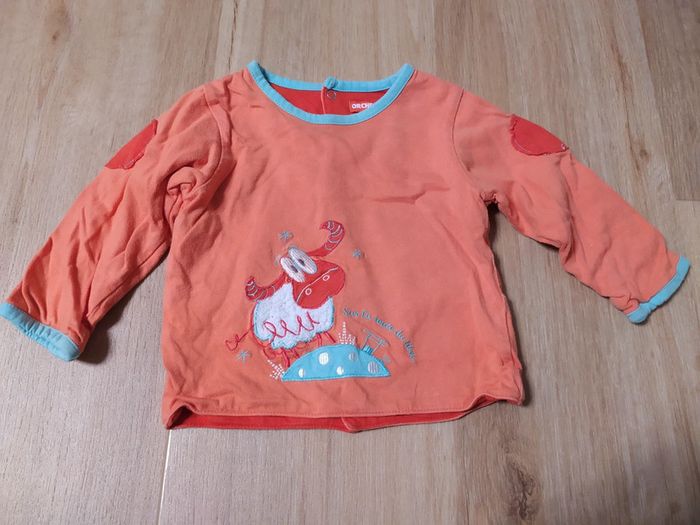 T-shirt orchestra mouton 12 mois orange - photo numéro 3