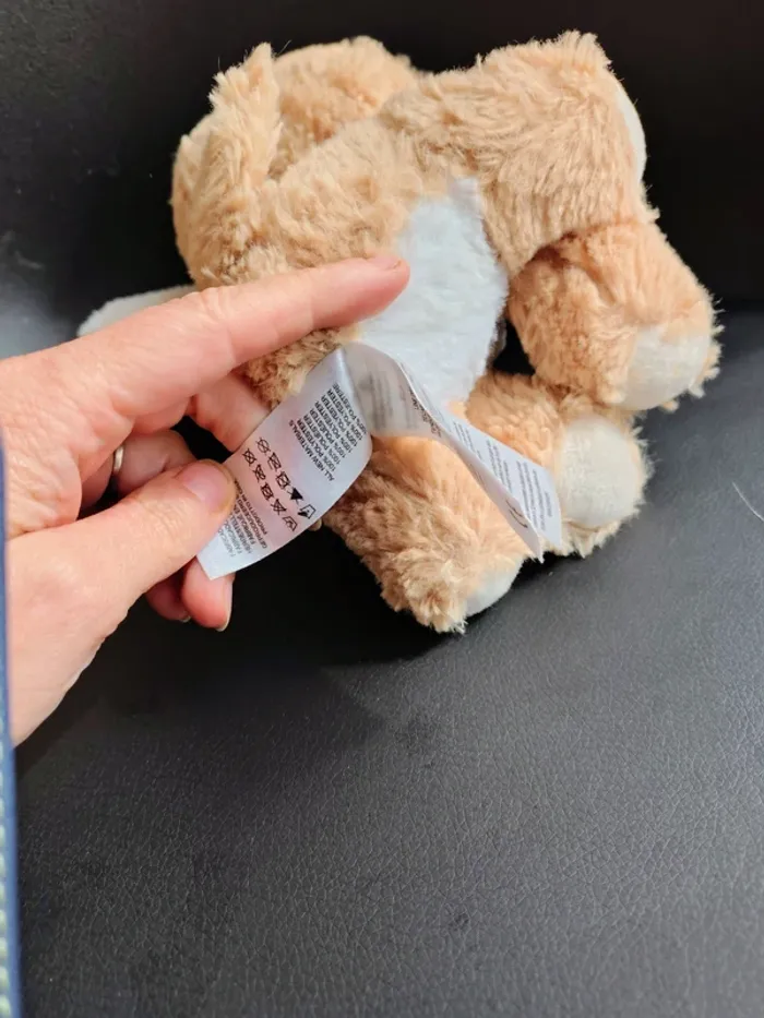 Peluche bébé chien marron très doux magnifique très bon état - photo numéro 4