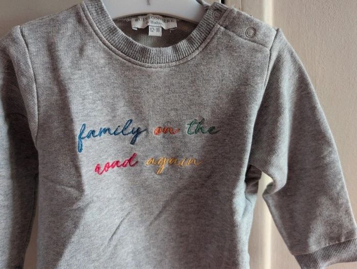 BB sweat ras de cou gris bébé 12/18 mois - photo numéro 3