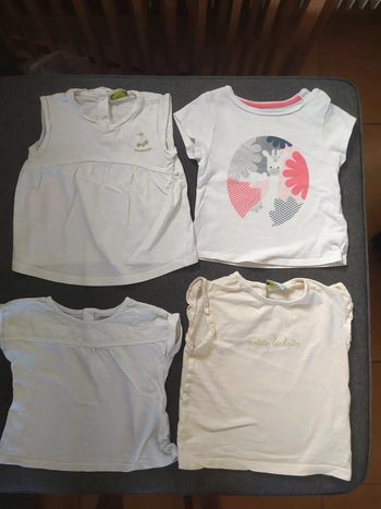 Lot 4 tee shirts manches courtes 12 mois
