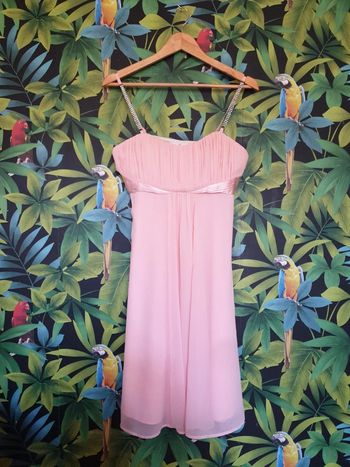 Robe bustier cocktail, soirée rose strass