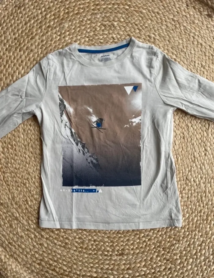 Teeshirt imprimé ski 10 ans Kiabi - photo numéro 4