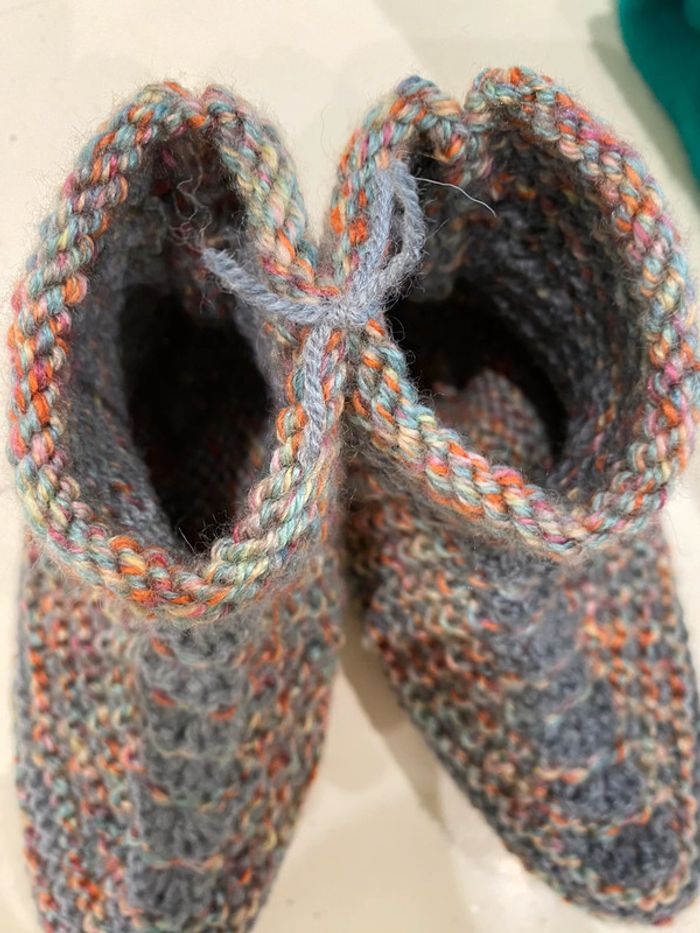 Chaussons, laine, tricoté, 35 - photo numéro 7