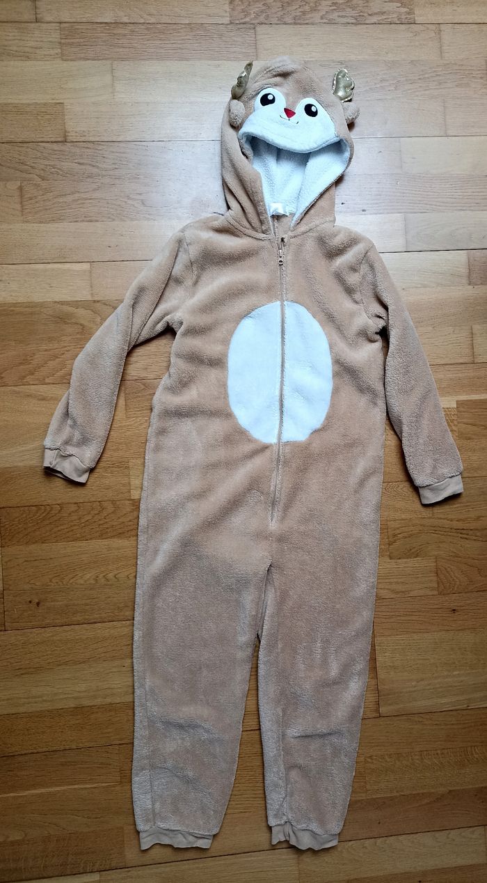 Combinaison chaude pyjama cerf 8 ans mixte