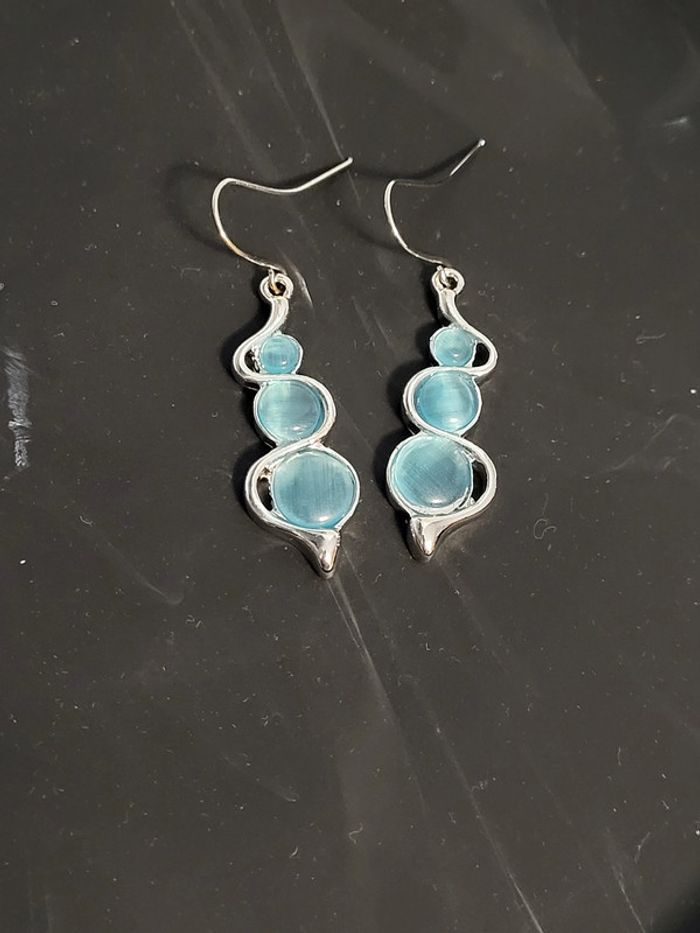 Boucle d'oreilles pendantes acier inoxydable neuves - photo numéro 3