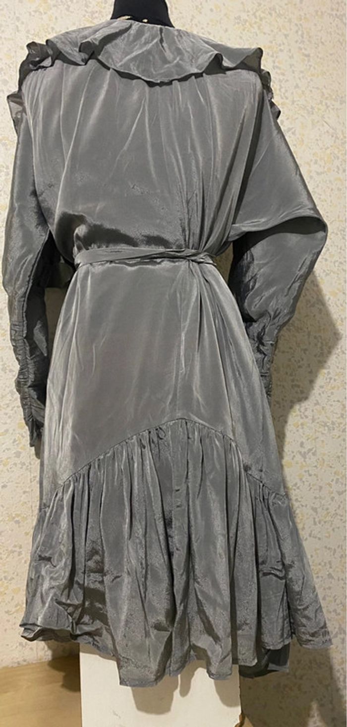 Magnifique robe vintage gris volant reflet argenté 42 44 - photo numéro 3