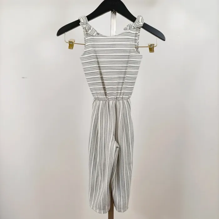 Combinaison rayée fille neuve 5 ans (110 cm) Zara Girls bretelles nouées coton léger été A1241