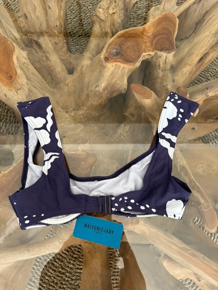 Haut de maillot de bain Maison Lejaby violet blanc - photo numéro 2
