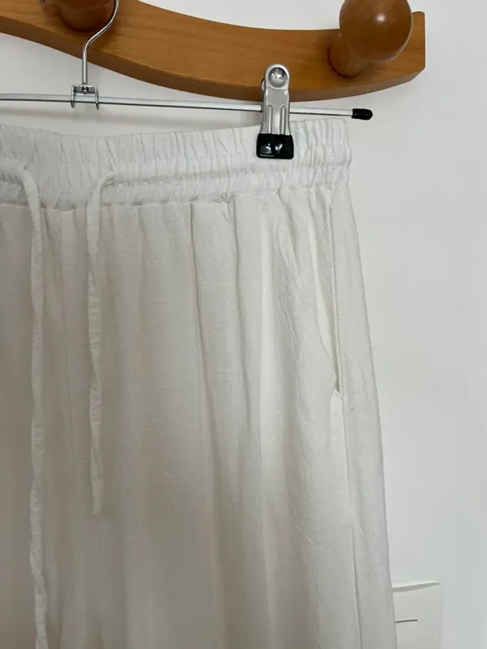 Pantalon fluide lin blanc - photo numéro 4