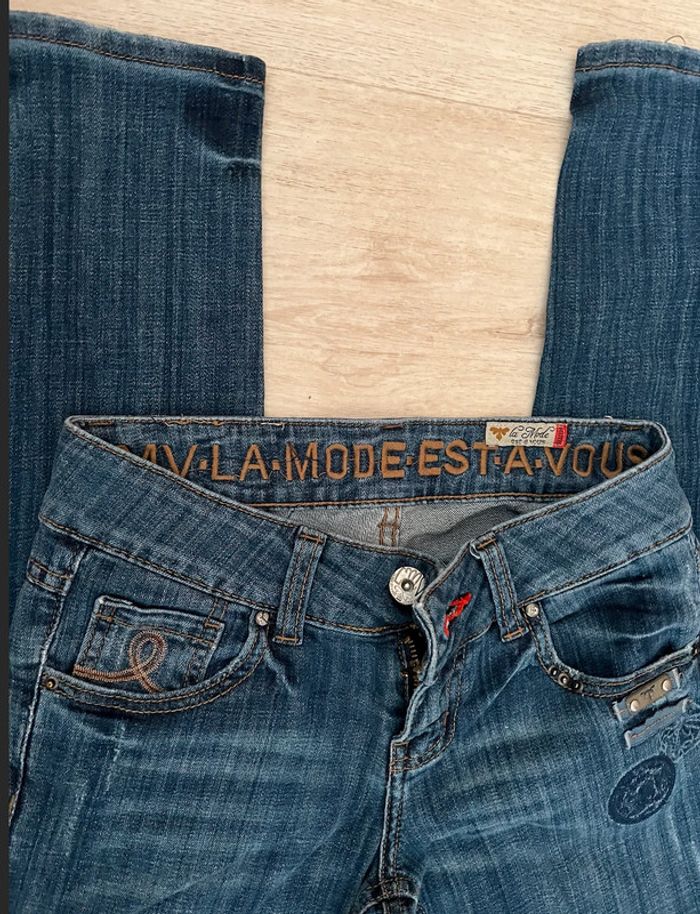Jean slim vintage La Mode est à Vous 99% coton taille S 36 - photo numéro 3